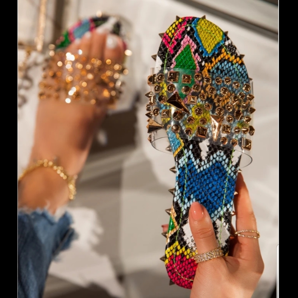 💗6, 💗Multicolor STUDDED PVC SANDAL - Picture 3 of 7